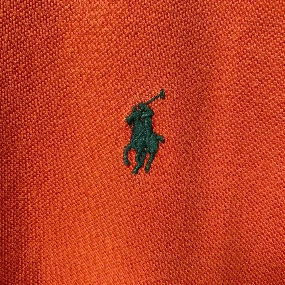Vintage Polo Ralph Lauren Men's Large Short Sleeve Retro Orange Polo Shirt 90s